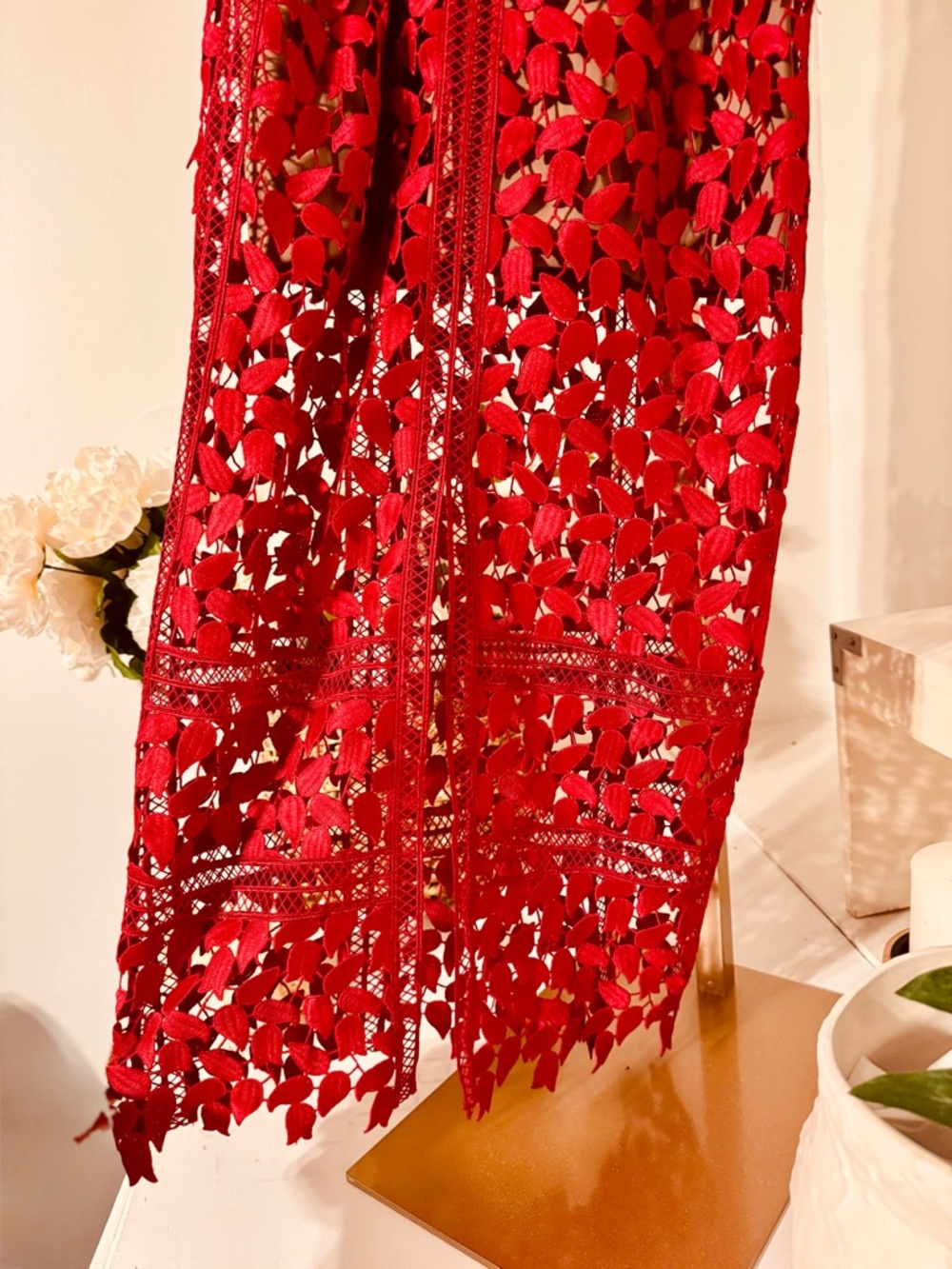 Self-Portrait Red Lace Slip Dress - Picture 7 of 15